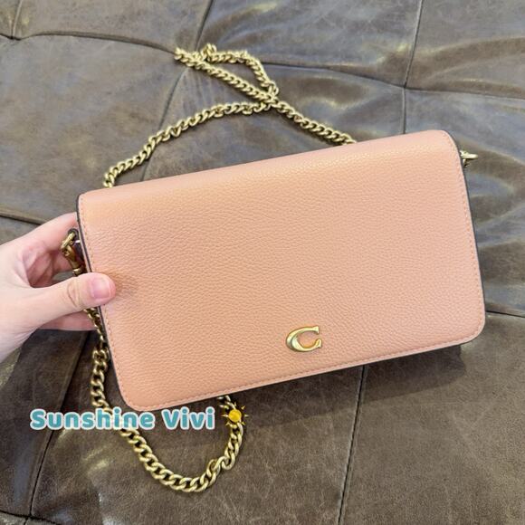 NWT COACH Mila Pink Leather Crossbody Shoulder Bag CAO01 Peach - Picture 1 of 13